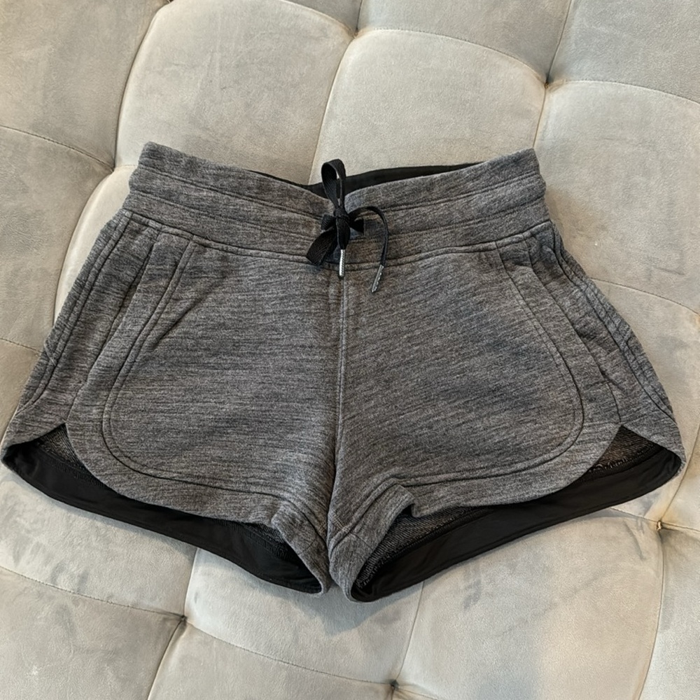 Lululemon Hit Reset Heather Coal Core Dark Grey Shorts 4